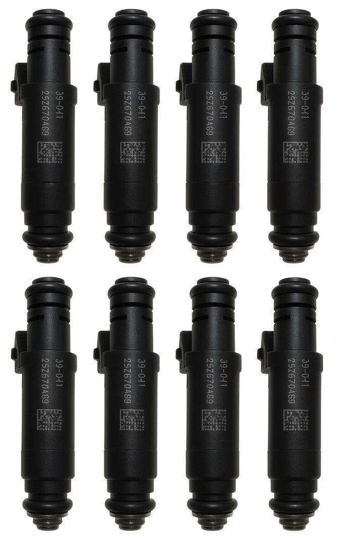 60 lb/hr Siemens Deka Fuel Injectors High Impedance (Long Style) EV1 Connector (Set Of 8)