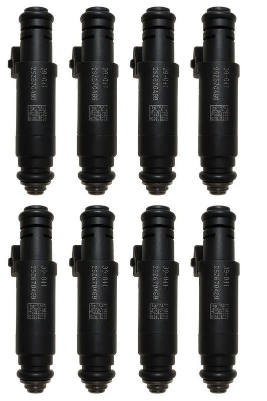 60 lb/hr Siemens Deka Fuel Injectors High Impedance (Long Style) EV1 Connector (Set Of 8)