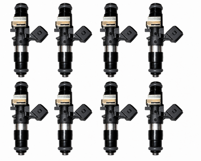95 lb/hr Bosch High Impedance Fuel Injector EV1 – Set of 8 – 60mm Long with Aluminum Adapters